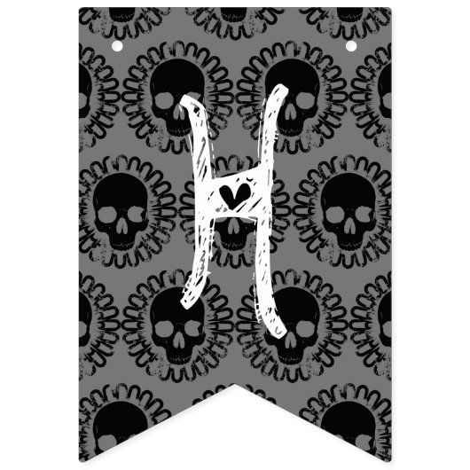 Bannière À Fanions Motif crâne Élégant Amusement Halloween Goth N'imp (Deuxième drapeau)