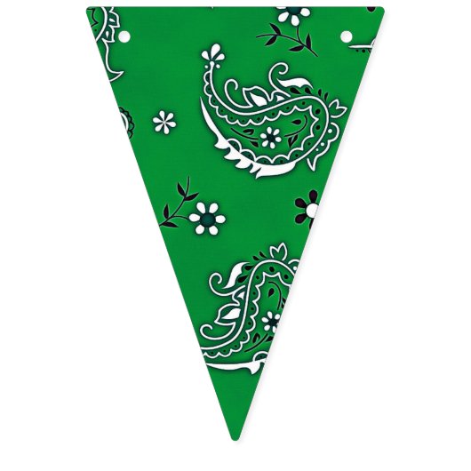 Bannière À Fanions Motif de bois Bandanna vert et bleu (Premier drapeau)