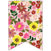 Bannière À Fanions Motif de fête d'anniversaire rose mignon (Premier drapeau)