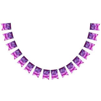 Bannière À Fanions Motif de feux d'artifice KPOP Violet Rose Typograp