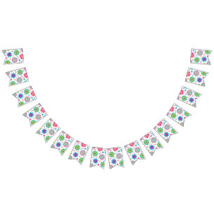 Bannière À Fanions Motif de fleurs