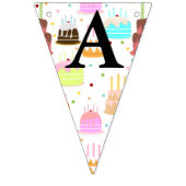 Bannière À Fanions Motif de gâteau de joyeux anniversaire (Troisième drapeau)