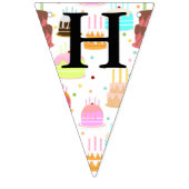 Bannière À Fanions Motif de gâteau de joyeux anniversaire (Deuxième drapeau)