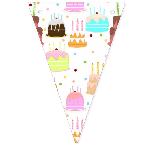 Bannière À Fanions Motif de gâteau de joyeux anniversaire (Premier drapeau)