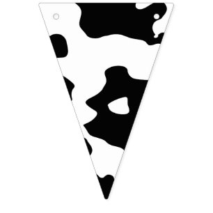Bannière À Fanions Motif de vache noir et blanc