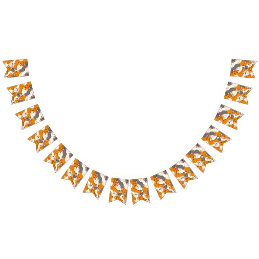 Bannière À Fanions Motif en diagonale du chat noir blanc gingembre (Tout)