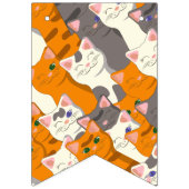 Bannière À Fanions Motif en diagonale du chat noir blanc gingembre (Premier drapeau)