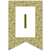 Bannière À Fanions Motif géométrique d'or, fête d'anniversaire modern (Troisième drapeau)