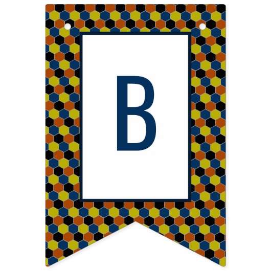 Bannière À Fanions Motif géométrique lumineux, fête d'anniversaire mo (Deuxième drapeau)