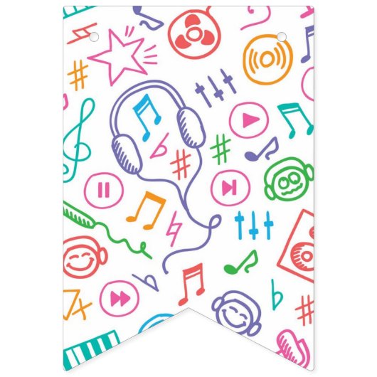 Bannière À Fanions Motif musical (Deuxième drapeau)