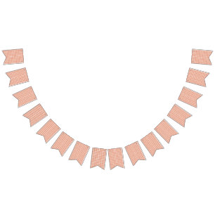 Bannière À Fanions motif orange et blanc sur arrière - plan blanc