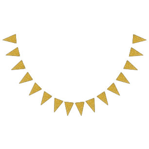 Bannière À Fanions Motif PUR d'éclaboussure d'OR + votre texte/photo