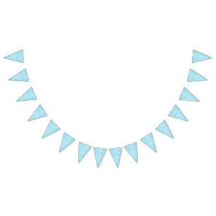 Bannière À Fanions Motif Zèbre Bleu