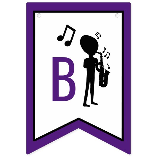 Bannière À Fanions Musicien Alien, Anniversaire (Deuxième drapeau)