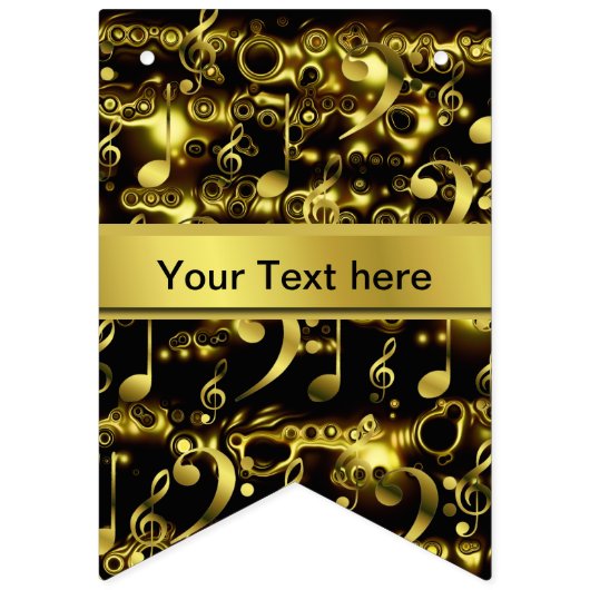 Bannière À Fanions musique, note, partitions, or, bannière, modèle, (Deuxième drapeau)