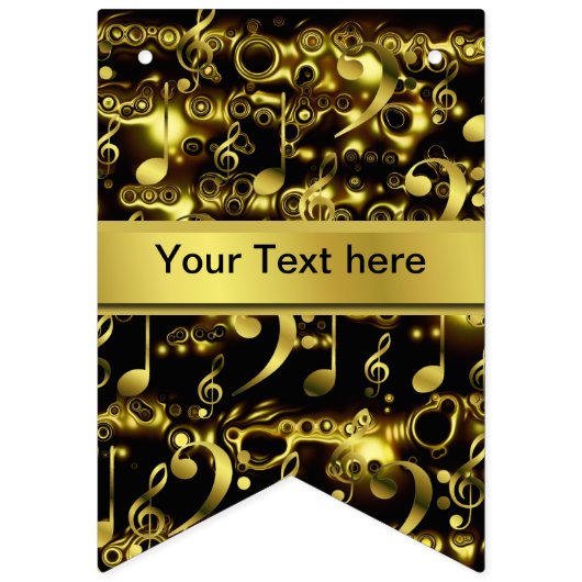 Bannière À Fanions musique, note, partitions, or, bannière, modèle, (Premier drapeau)