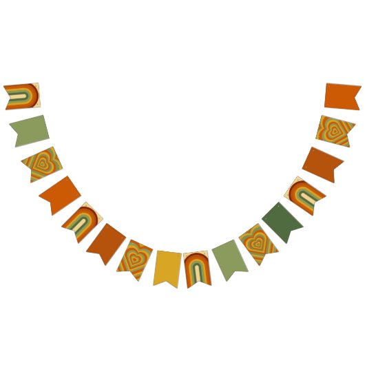 Bannière À Fanions Muted Retro Seventies Super Rainbow Heart (Tout)