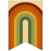 Bannière À Fanions Muted Retro Seventies Super Rainbow Heart (Premier drapeau)