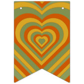 Bannière À Fanions Muted Retro Seventies Super Rainbow Heart (Troisième drapeau)