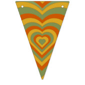 Bannière À Fanions Muted Retro Seventies Super Rainbow Heart (Troisième drapeau)