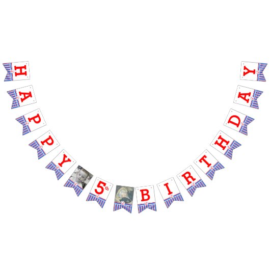 Bannière À Fanions Nautique Joyeux anniversaire 5e enfants âge lapsus (Tout)