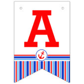 Bannière À Fanions Nautique Joyeux anniversaire 5e enfants âge lapsus (Deuxième drapeau)