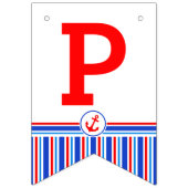 Bannière À Fanions Nautique Joyeux anniversaire 5e enfants âge lapsus (Troisième drapeau)