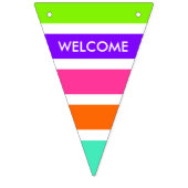 Bannière À Fanions Neon Multicolore Stripes + vos idées (Premier drapeau)