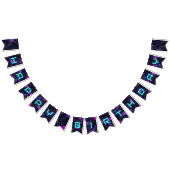 Bannière À Fanions Neon Paint Splatter Joyeux anniversaire (Tout)