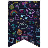 Bannière À Fanions Neon Purim (Premier drapeau)