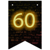 Bannière À Fanions Neon Sign on Brick pour 60e anniversaire (Premier drapeau)