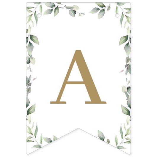 Bannière À Fanions Noah's Ark Greenery Baby shower neutre de genre (Troisième drapeau)