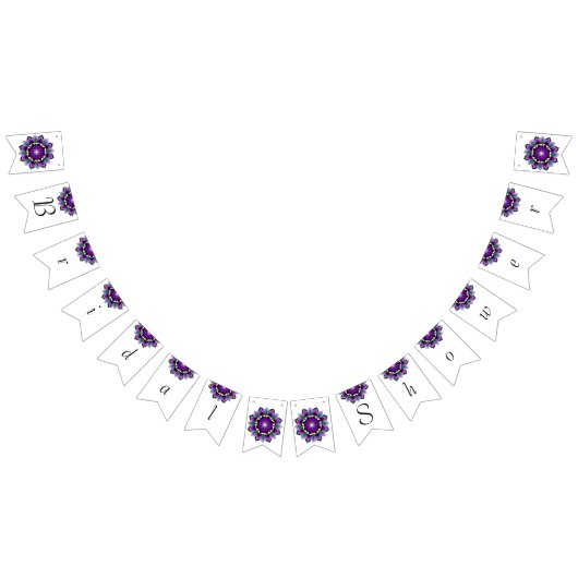 Bannière À Fanions Noce. Mandala violet (Tout)