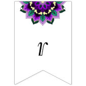 Bannière À Fanions Noce. Mandala violet (Troisième drapeau)
