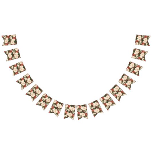 Bannière À Fanions Noël classique Poinsettia Splendor Holiday (Tout)