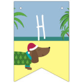 Bannière À Fanions Noël du chien chiot mignon en juillet (Deuxième drapeau)