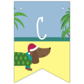 Bannière À Fanions Noël du chien chiot mignon en juillet (Premier drapeau)