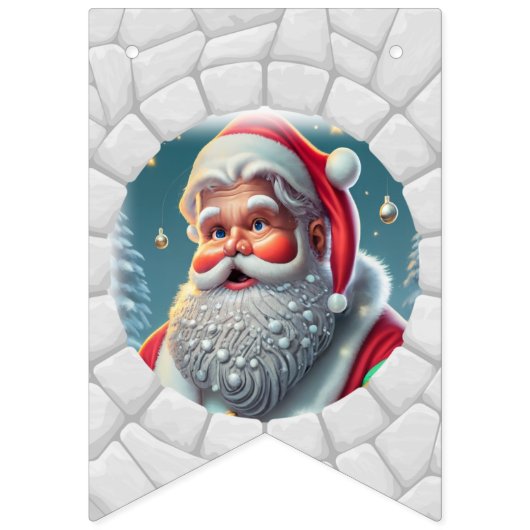Bannière À Fanions Noël du Père Noël en 3D (Premier drapeau)