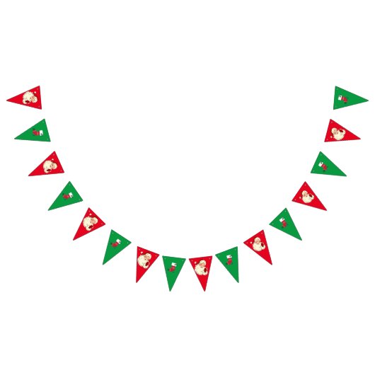 Bannière À Fanions Noël du Père Noël rétro (Tout)