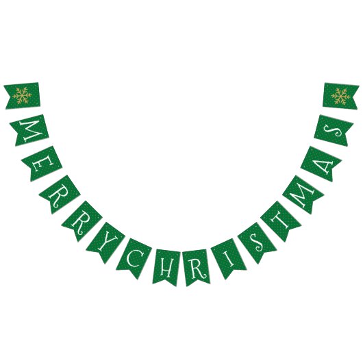 Bannière À Fanions Noël vert et or (Tout)