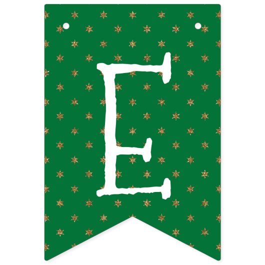 Bannière À Fanions Noël vert et or (Troisième drapeau)