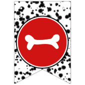 Bannière À Fanions Noir Blanc Rouge Dalmatien Bonne fête d'anniversai (Premier drapeau)