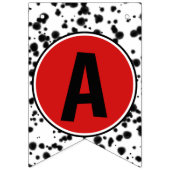 Bannière À Fanions Noir Blanc Rouge Dalmatien Bonne fête d'anniversai (Troisième drapeau)