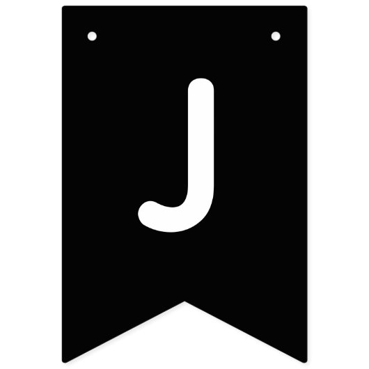 Bannière À Fanions Noir et blanc juste marié Mariage (Deuxième drapeau)