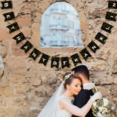 Bannière À Fanions Noir et blanc Random Gold Dot Patten Mariage