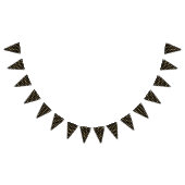 Bannière À Fanions Noir et motif de pois élégant d'or chic (Tout)