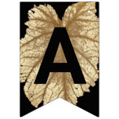 Bannière À Fanions Noir heureux de feuille d'or de Faux (Deuxième drapeau)