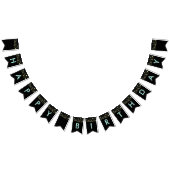 Bannière À Fanions noir Joyeux anniversaire drapeaux, lumières partie (Tout)