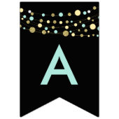 Bannière À Fanions noir Joyeux anniversaire drapeaux, lumières partie (Troisième drapeau)