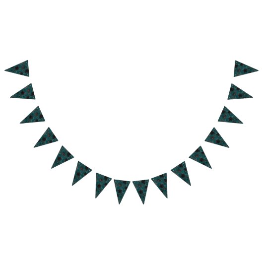 Bannière À Fanions Noir Turquoise Rose gothique Elégant Mariage (Tout)